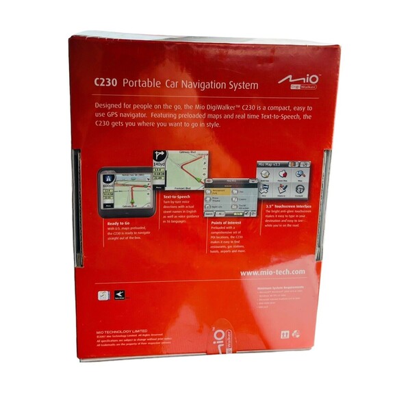 Mio Digi Walker Portable GPS Navigation System w/Text To Speech C230 NEW Sealed - Picture 3 of 6